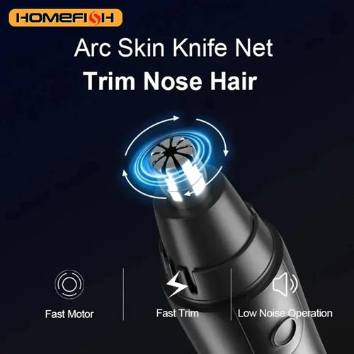 Electric 5-in-1 Precision Grooming Kit Rechargeable Portable Nose Ear Neck Eyebrow Facial Hair Trimmer Shaver Clipper for Men Wo