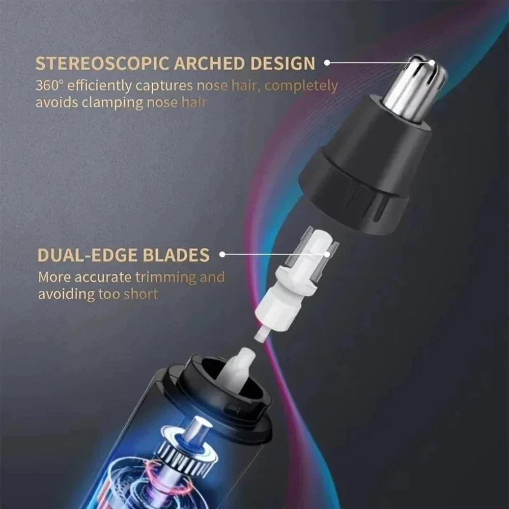 Electric 5-in-1 Precision Grooming Kit Rechargeable Portable Nose Ear Neck Eyebrow Facial Hair Trimmer Shaver Clipper for Men Wo